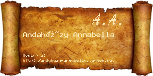 Andaházy Annabella névjegykártya